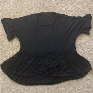 Black short sleeve peplum top